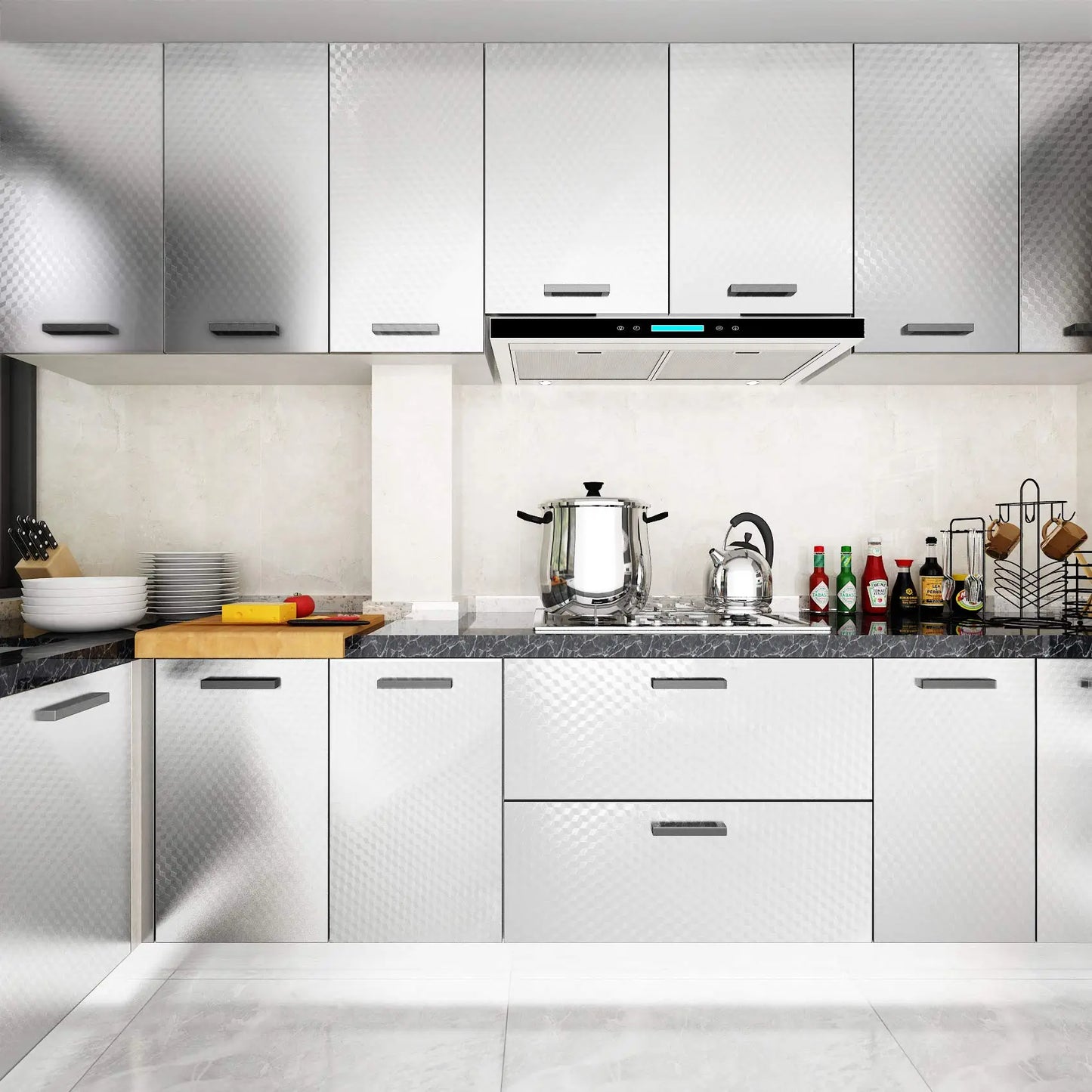 Stainless Steel Kitchen Oil-Proof Adhesive Wallpaper Roll