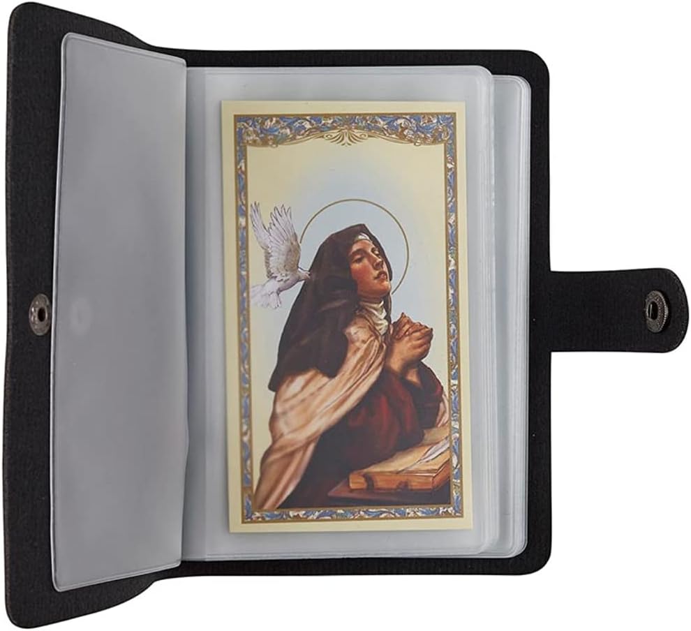 ✝️ Catholic Holy Card Holder – Pocket Prayer Card Organizer with Snap Closure