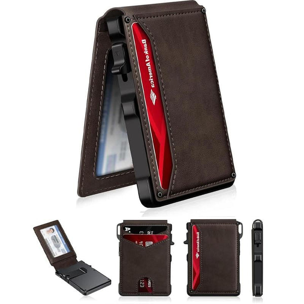 💼🔒Premium Aluminum RFID Blocking Minimalist Wallet for Men