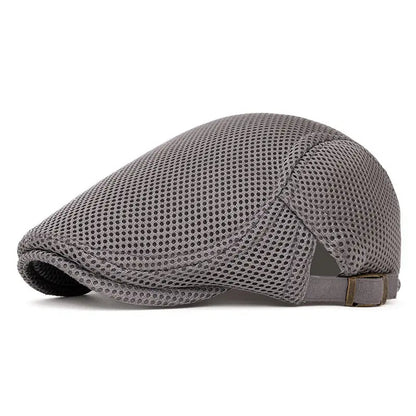 Men's Breathable Mesh Flat Cap – Adjustable Newsboy Ivy Beret Summer Hat