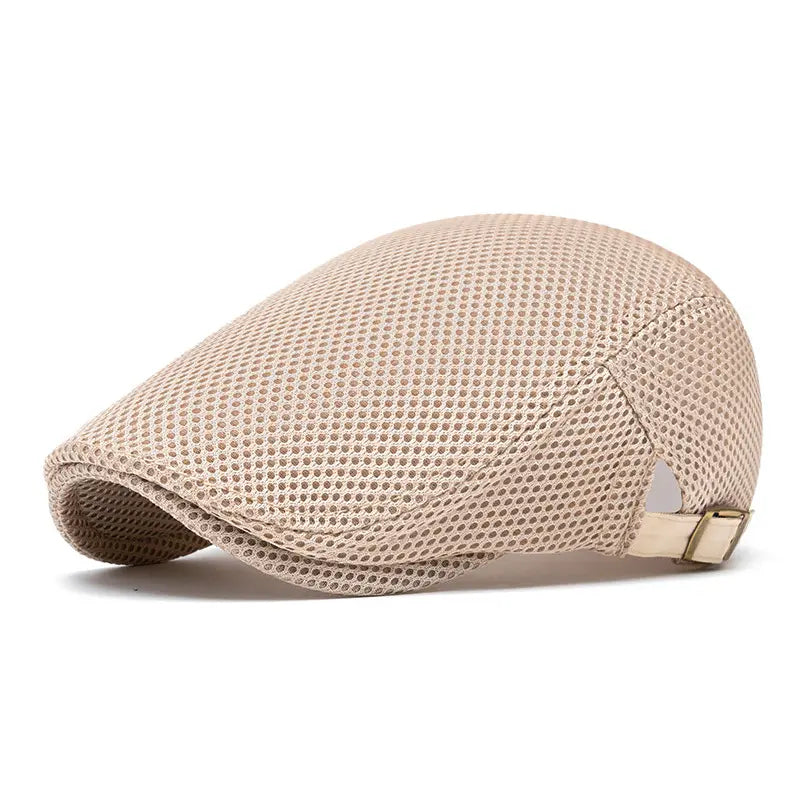 Men's Breathable Mesh Flat Cap – Adjustable Newsboy Ivy Beret Summer Hat detail view
