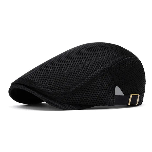 Men's Breathable Mesh Flat Cap – Adjustable Newsboy Ivy Beret Summer Hat