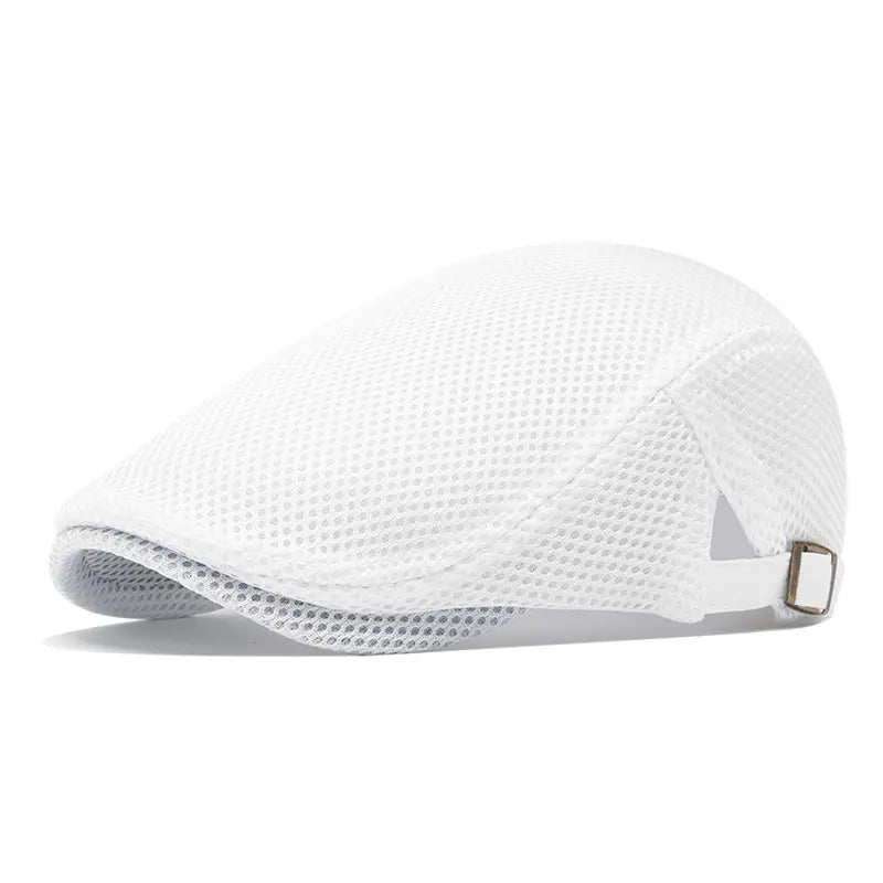 Men's Breathable Mesh Flat Cap – Adjustable Newsboy Ivy Beret Summer Hat