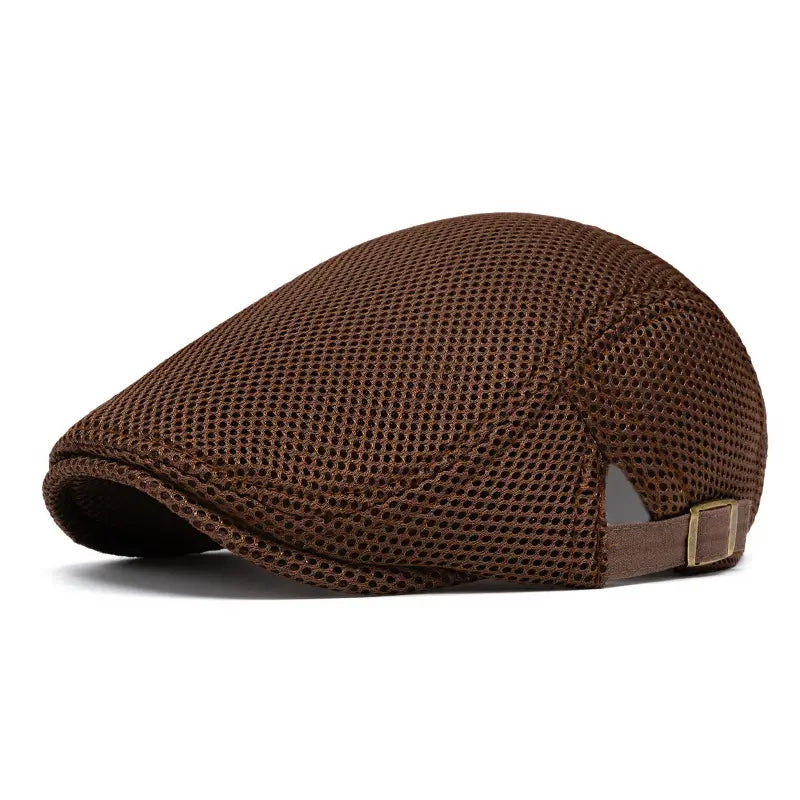 Men's Breathable Mesh Flat Cap – Adjustable Newsboy Ivy Beret Summer Hat