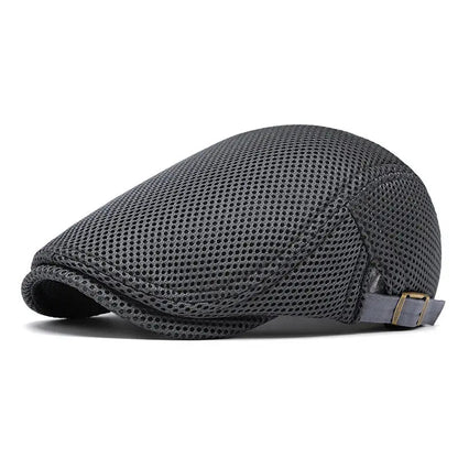 Men's Breathable Mesh Flat Cap – Adjustable Newsboy Ivy Beret Summer Hat