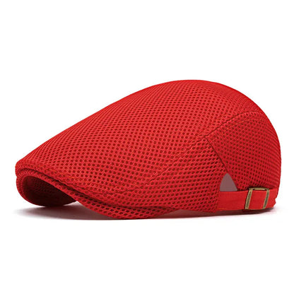 Men's Breathable Mesh Flat Cap – Adjustable Newsboy Ivy Beret Summer Hat