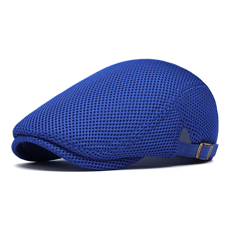 Men's Breathable Mesh Flat Cap – Adjustable Newsboy Ivy Beret Summer Hat