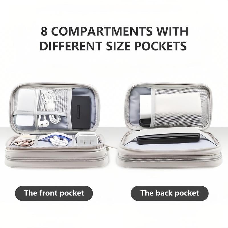 🔥50% OFF Today Only – Cable Organizer Bag, Double Layer Travel Pouch for Chargers, Cords & Tech Accessories