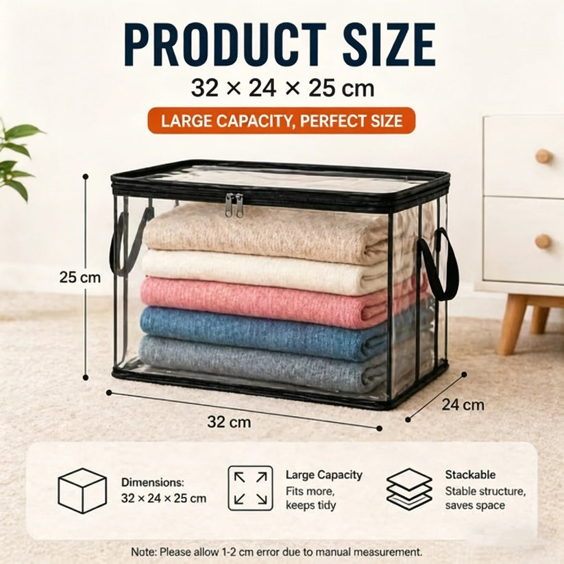 🔥Last Day 49.5% OFF📦Portable Large Heavy-Duty Thick Plastic Clear Storage Box with Hinged Lid