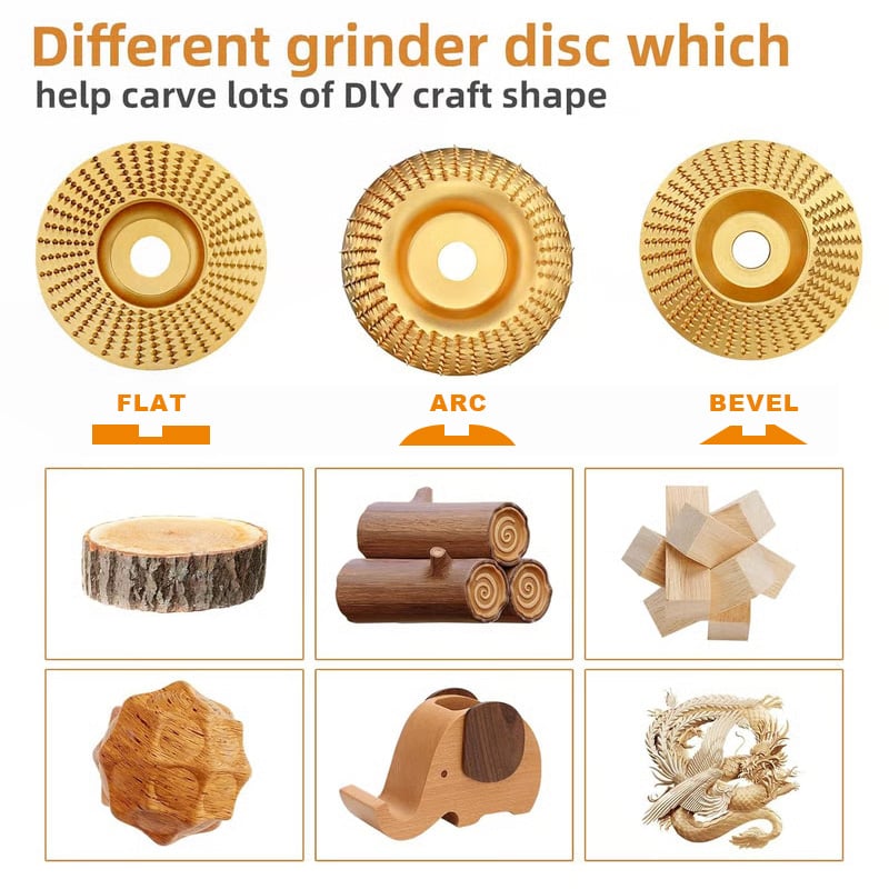 Wood Carving Disc Set for Angle Grinder 3Pcs