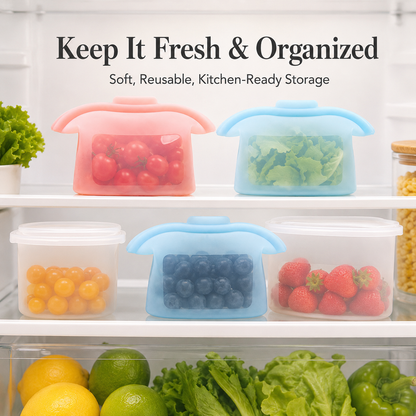 🔥 Last Day 50% OFF – 🌱Reusable Silicone Food Storage Bag (1L)