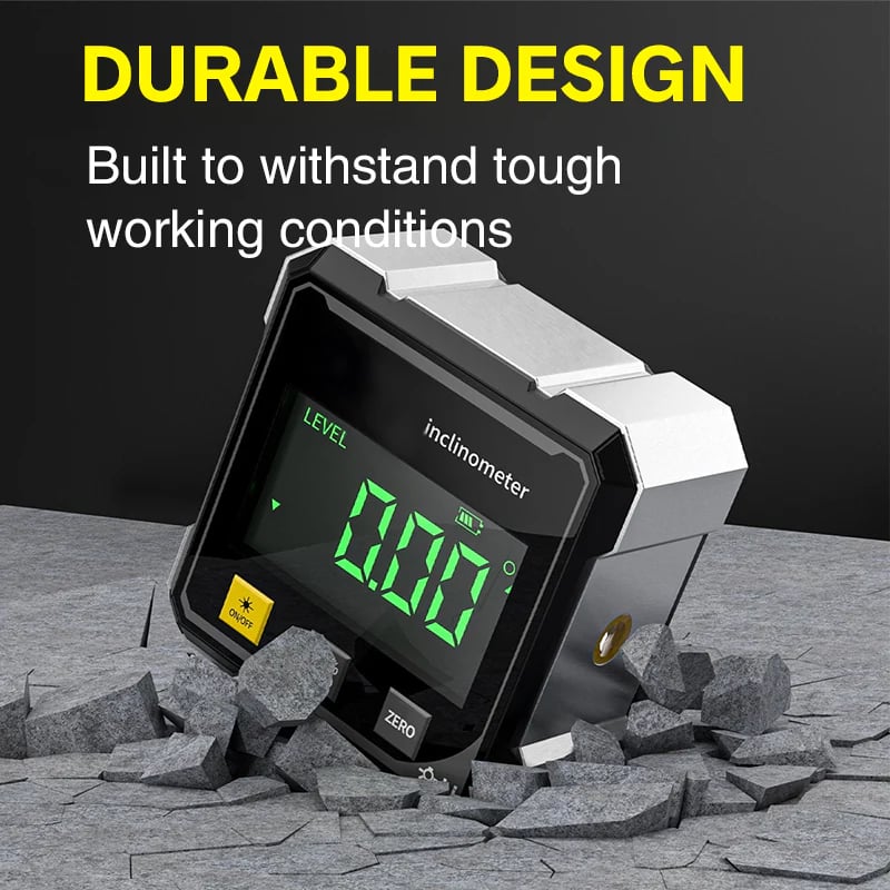 🧲📐 4-Side Magnetic Digital Angle Gauge with Laser