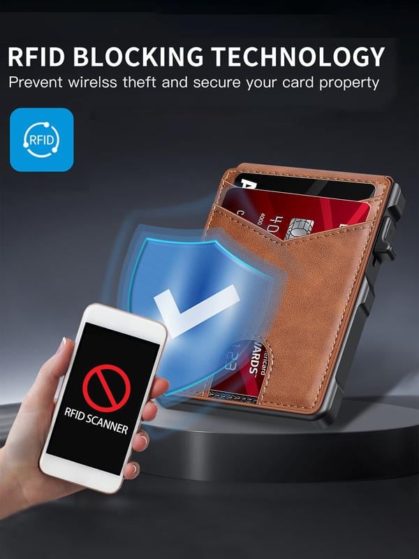 💼🔒Premium Aluminum RFID Blocking Minimalist Wallet for Men