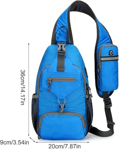 🌟 Packable Small Crossbody Sling Backpack with Side Pouch - ✨ Perfect for Hiking and Traveling