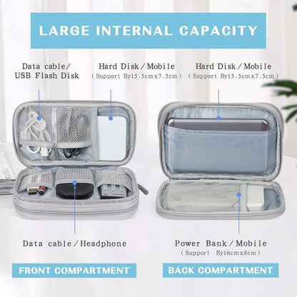 🔥50% OFF Today Only – Cable Organizer Bag, Double Layer Travel Pouch for Chargers, Cords & Tech Accessories