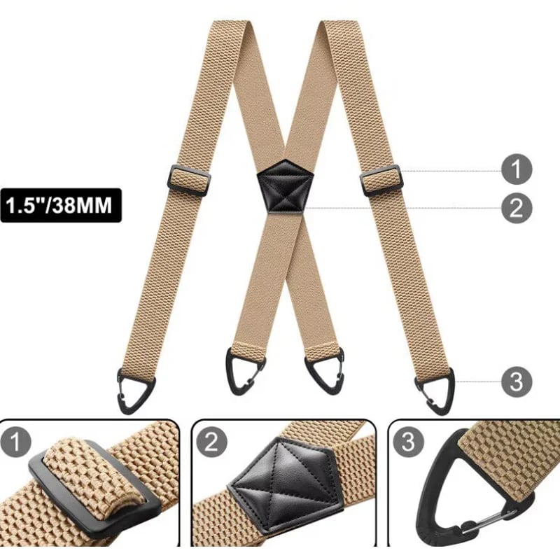 ⏰Men's X-Back Suspenders with Hook Clips