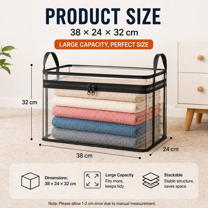 🔥Last Day 49.5% OFF📦Portable Large Heavy-Duty Thick Plastic Clear Storage Box with Hinged Lid