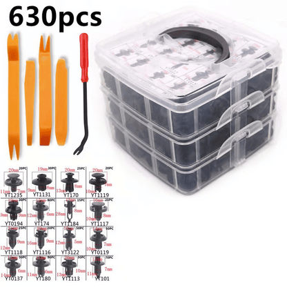 🔧🚗 630PCS Car Fastener Box Set – Universal Auto Clips Assortment 📦