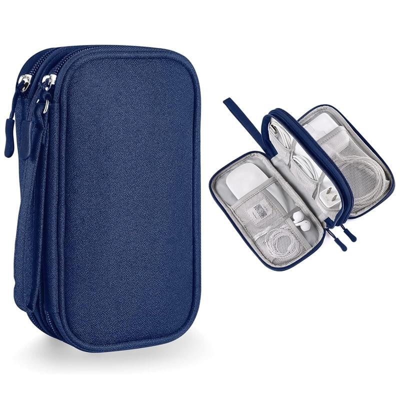 🔥50% OFF Today Only – Cable Organizer Bag, Double Layer Travel Pouch for Chargers, Cords & Tech Accessories