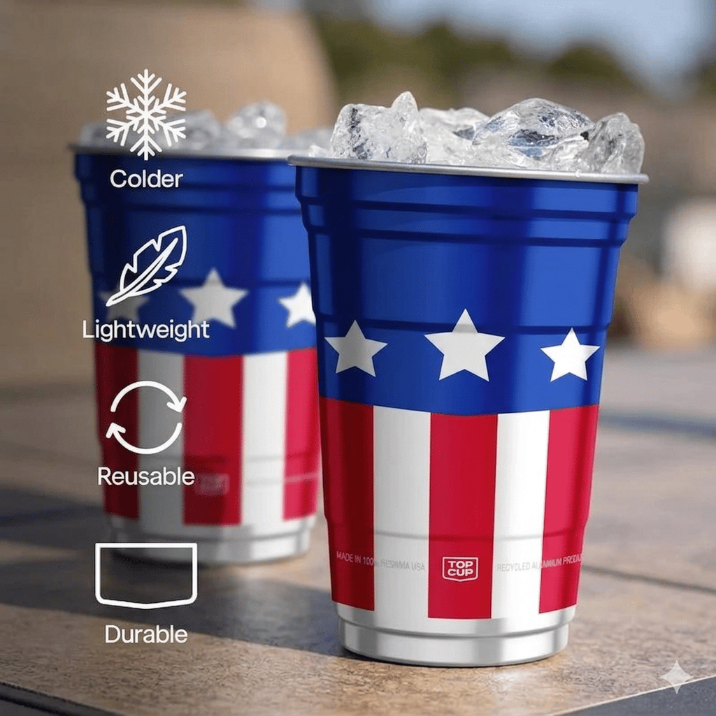 🦅America's 250th Anniversary Aluminum Party Cups - Reusable & Recyclable