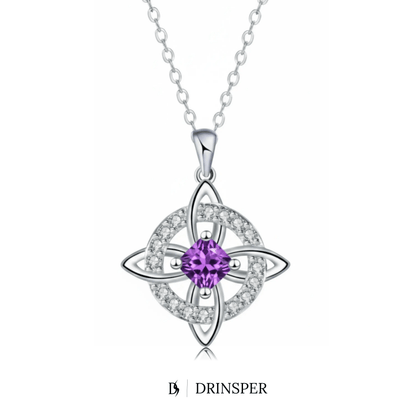 Mystical Birthstone Witches Knot Necklace – Natural Crystal🔮💞Protect Your Loved Ones