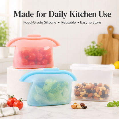 🔥 Last Day 50% OFF – 🌱Reusable Silicone Food Storage Bag (1L)