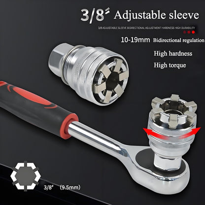 🔧Upgraded Adjustable Universal Socket – 10mm-19mm Master Wrench Tool