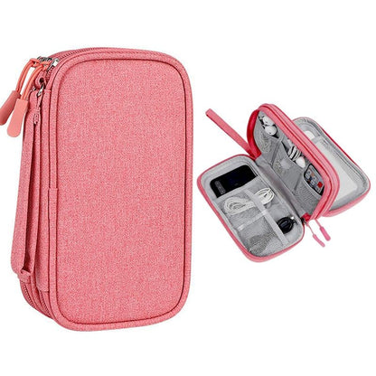 🔥50% OFF Today Only – Cable Organizer Bag, Double Layer Travel Pouch for Chargers, Cords & Tech Accessories