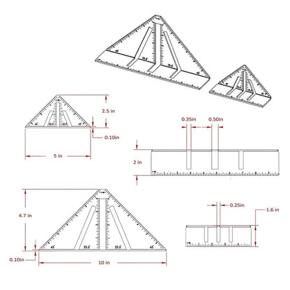Heavy-Duty Metalworking Miter Square for Tubing Layout