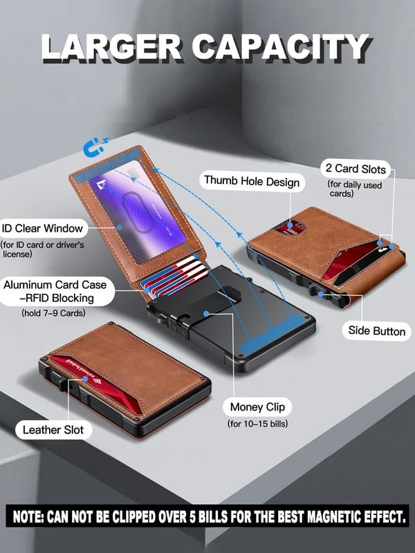 💼🔒Premium Aluminum RFID Blocking Minimalist Wallet for Men