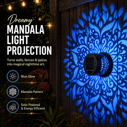 65K+ Sold! 🪐 Mandala Solar Projection Light | Garden Fence Wall Lamp 🌌