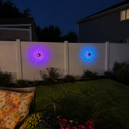 65K+ Sold! 🪐 Mandala Solar Projection Light | Garden Fence Wall Lamp 🌌