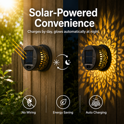 65K+ Sold! 🪐 Mandala Solar Projection Light | Garden Fence Wall Lamp 🌌