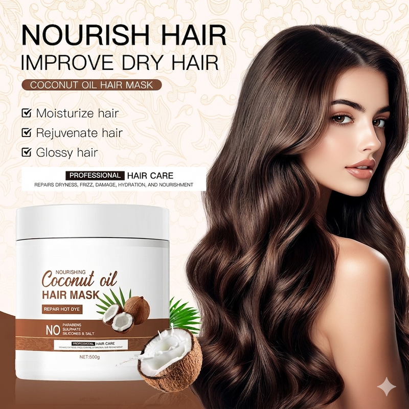 🔥50%off🔥Intensive Coconut Oil Hair Mask | Frizz Control & Deep Nourishment | detail view