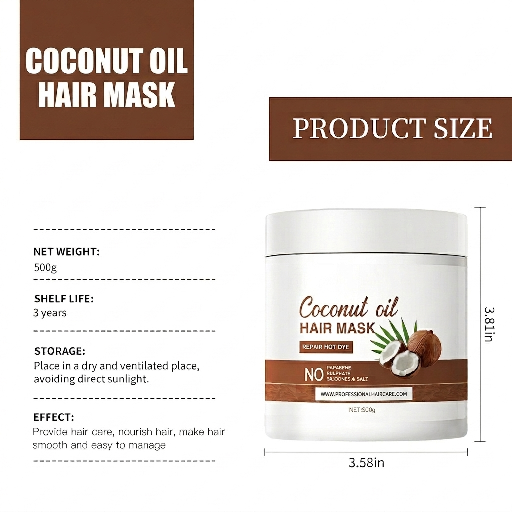 🔥50%off🔥Intensive Coconut Oil Hair Mask | Frizz Control & Deep Nourishment |