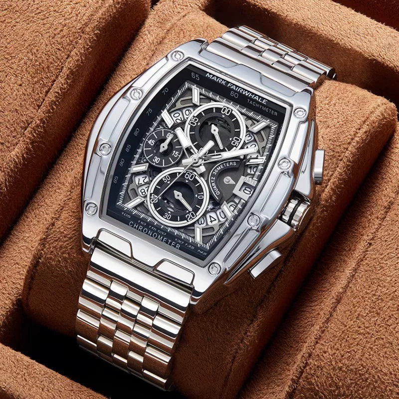 FairWhale Executive Chronograph Watch | Stainless Steel Bracelet