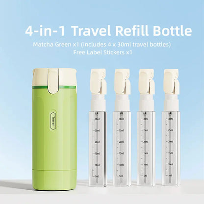 🔥4-in-1 Travel Dispenser Bottle⚡Leak-Proof Refillable Toiletry Organizer