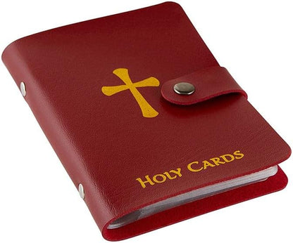 ✝️ Catholic Holy Card Holder – Pocket Prayer Card Organizer with Snap Closure