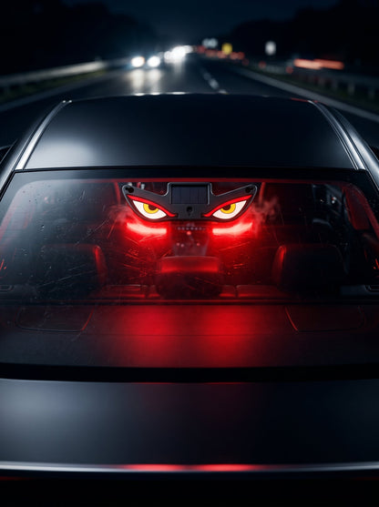 😈 Devil eye LED effect, high visibility at night! ☀️ Solar + Type-C dual charging, no wiring needed!