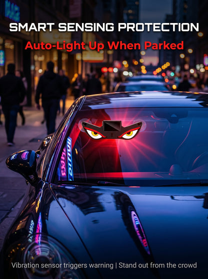 😈 Devil eye LED effect, high visibility at night! ☀️ Solar + Type-C dual charging, no wiring needed!