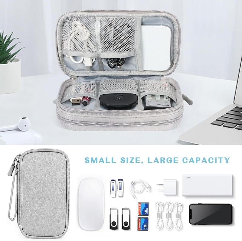 🔥50% OFF Today Only – Cable Organizer Bag, Double Layer Travel Pouch for Chargers, Cords & Tech Accessories