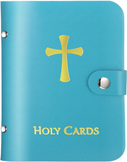 ✝️ Catholic Holy Card Holder – Pocket Prayer Card Organizer with Snap Closure