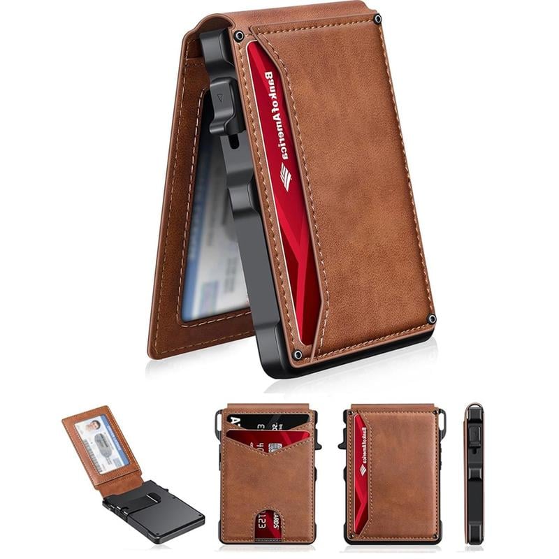 💼🔒Premium Aluminum RFID Blocking Minimalist Wallet for Men
