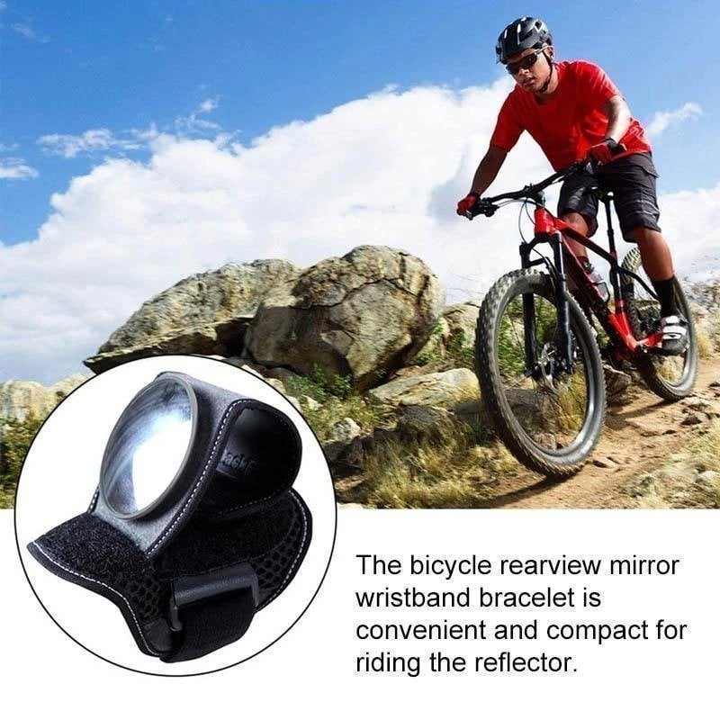 🚴Bicycle Wrist Rearview Mirror –✅  Adjustable Safety Reflector for All Riding