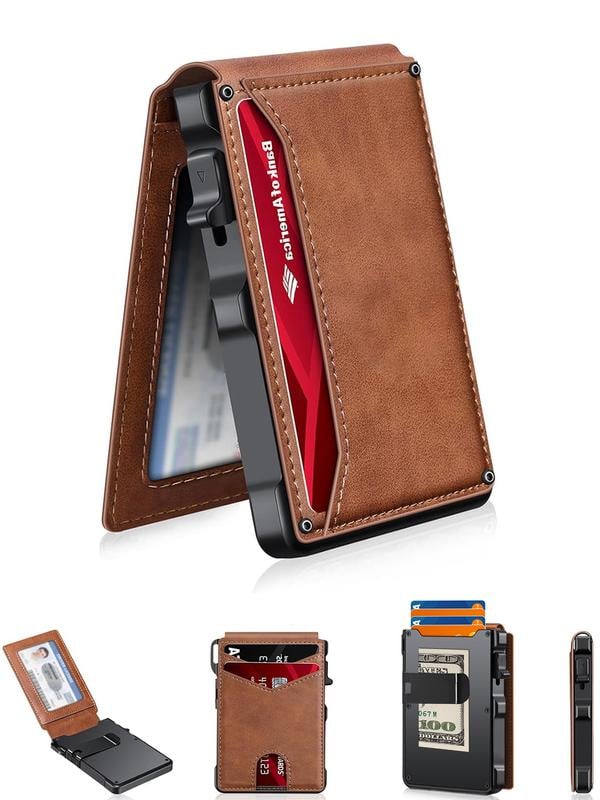 💼🔒Premium Aluminum RFID Blocking Minimalist Wallet for Men