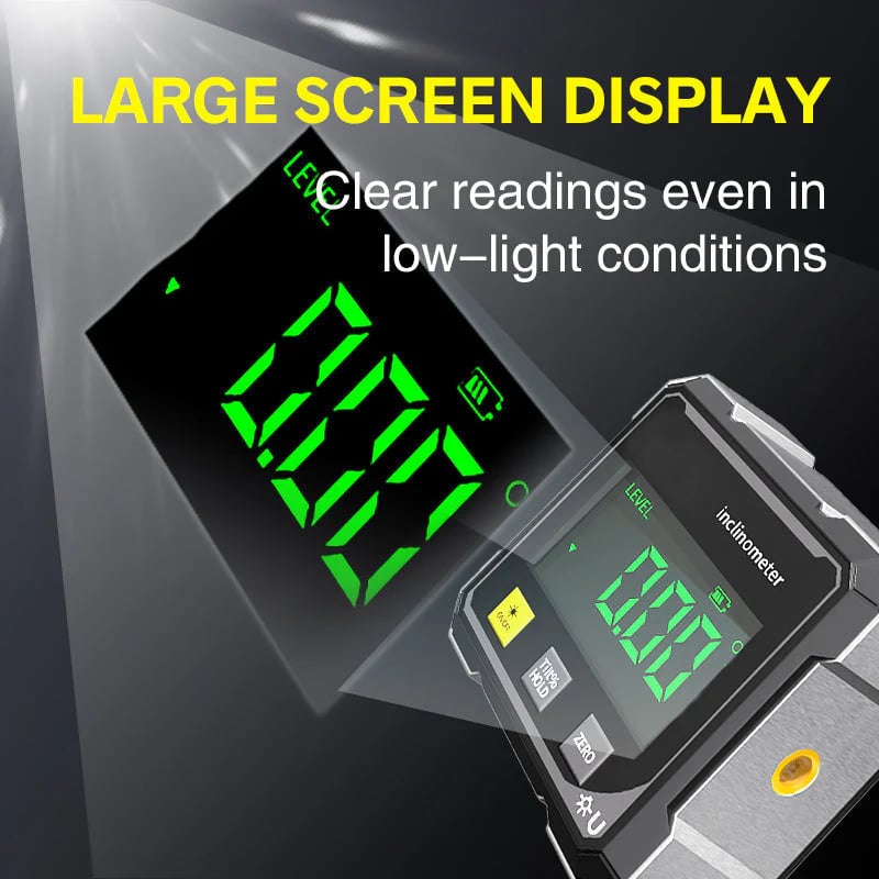🧲📐 4-Side Magnetic Digital Angle Gauge with Laser