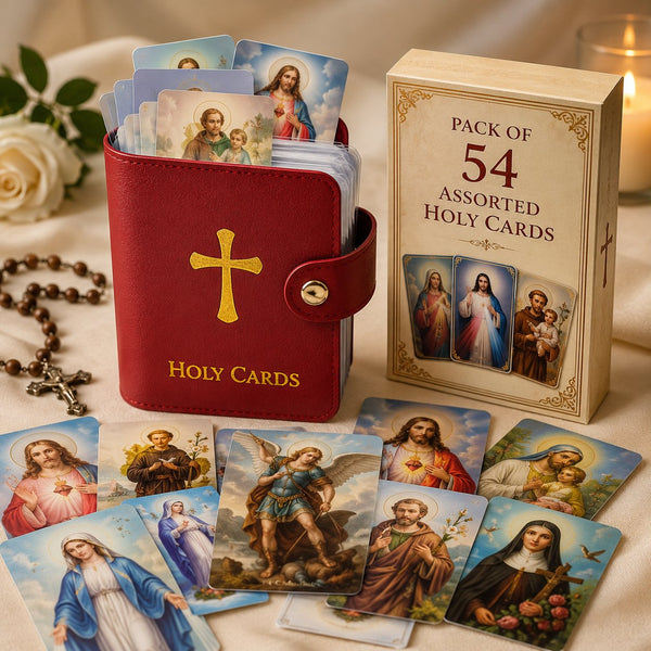 ✝️ Catholic Holy Card Holder – Pocket Prayer Card Organizer with Snap Closure
