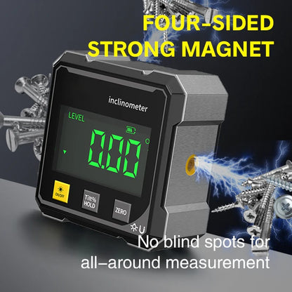 🧲📐 4-Side Magnetic Digital Angle Gauge with Laser