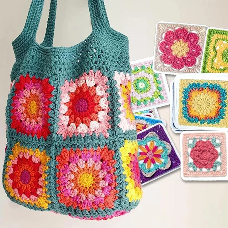 🧶 The Granny Square Card Deck • 50 Creative Crochet Patterns ✨