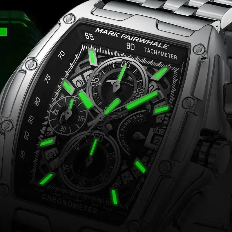 FairWhale Executive Chronograph Watch | Stainless Steel Bracelet